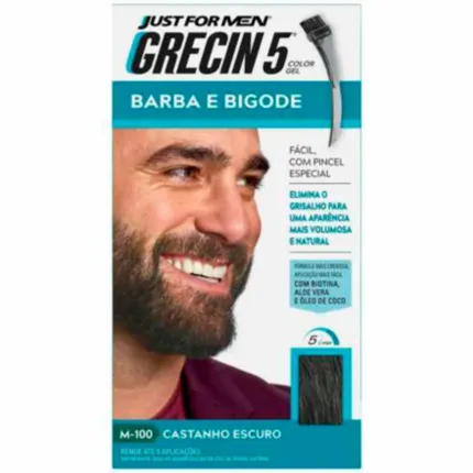 GRECIN 5 BARBA E BIGODE 100 CASTANHO ESCURO