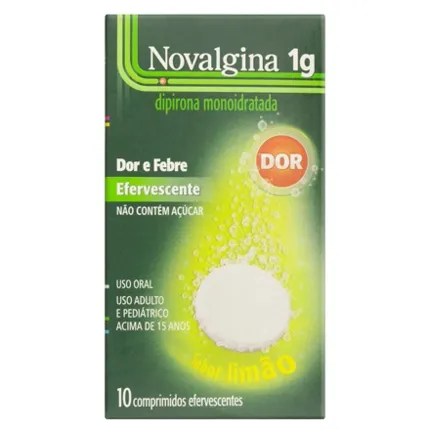 NOVALGINA EFERVECENTE LIMAO 1G C/10CPR