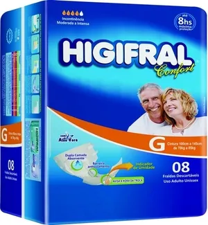 FRALDA HIGIFRAL CONFORT GD C/8 UND